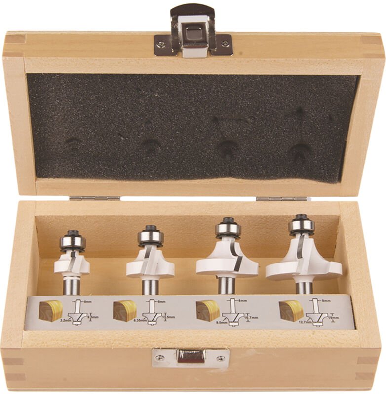 Set aus 4 Holzfräsern mit 8 mm Schaft Makita D-53534