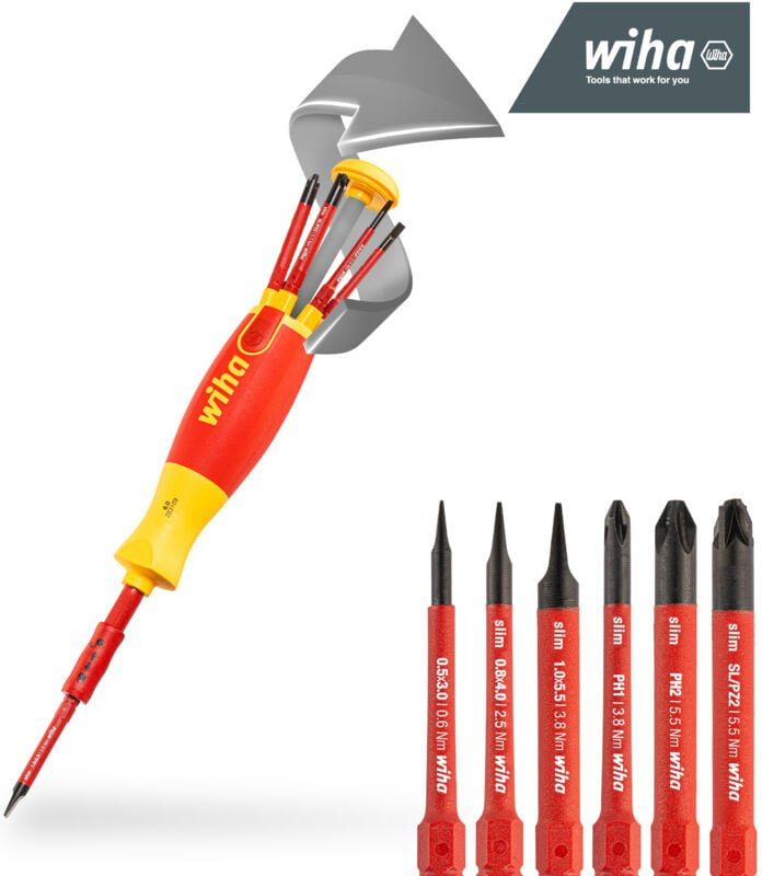 Schraubendreher Set LiftUp electric 6-tlg. mit verstaubarem Bit Set (38613) i Schraubenzieher Satz mit Bit Magazin aus s...