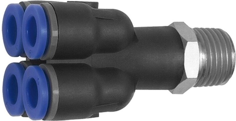 Riegler Mehrfachverteiler »Blaue Serie«, 4-fach, drehbar, R 1/8 a. Ø 4mm