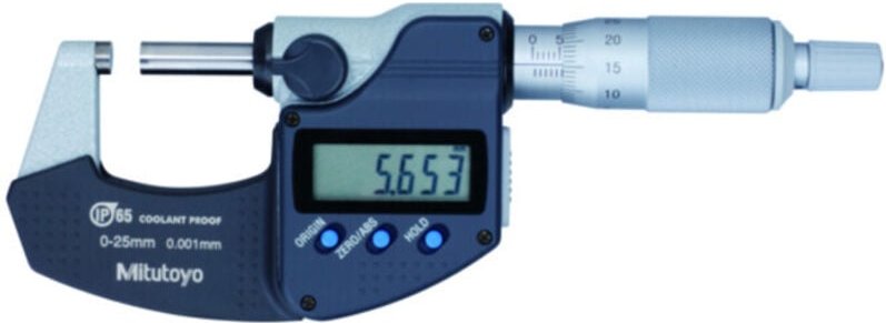 Mitutoyo - Digitale Bügelmessschraube IP65 0-25mm, ohne Datenausgang