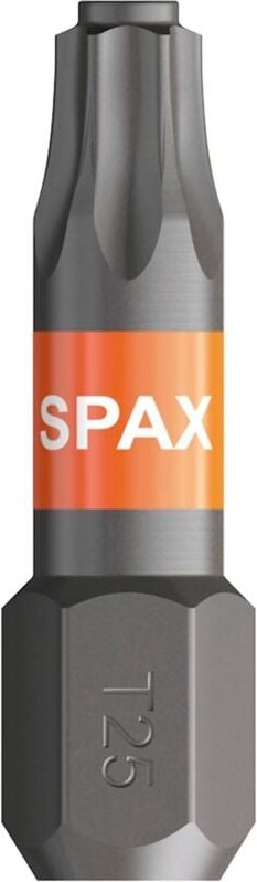 Spax - Bit-Einsatz T-Star 1/4'sechskant T25/25 mm Zapfenführung, Inhalt 5 Stück