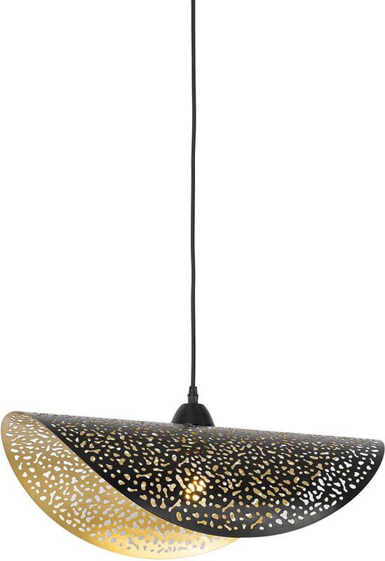 Orientalische Hängelampe schwarz mit Gold 50 cm - Japke