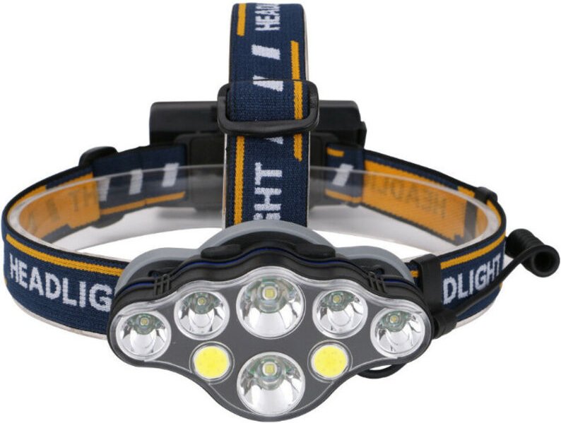 Wiederaufladbare LED-Stirnlampe, ultrastarke 8-LED-Lampe mit 18.000 Lumen, wasserdichte und leichte Stirnlampe, perfekt ...