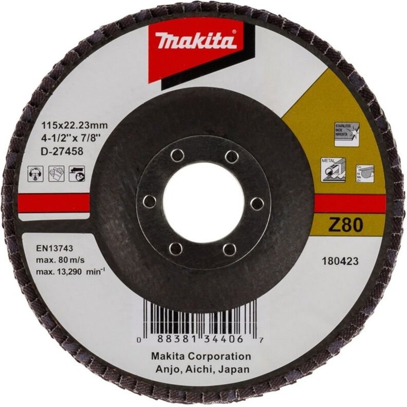 Fächerschleifscheibe 115 mm, Z80 - Makita