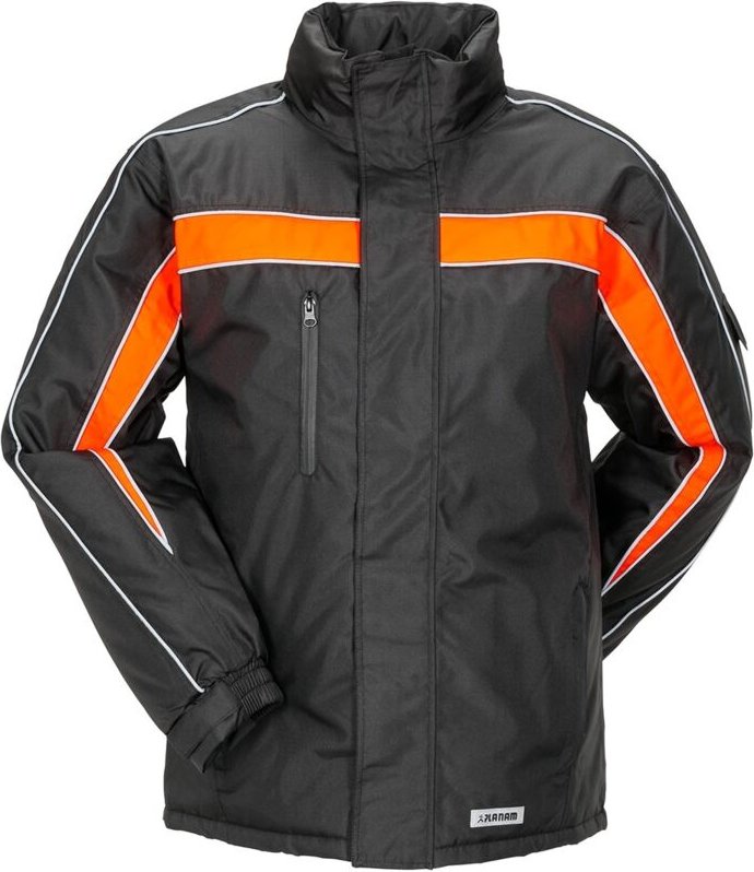 Planam - Cosmic' Jacke atmungsaktiv wasserdicht, schwarz/orange, Gr. l