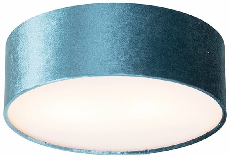 Deckenleuchte blau 30 cm mit goldener Innenseite - Drum