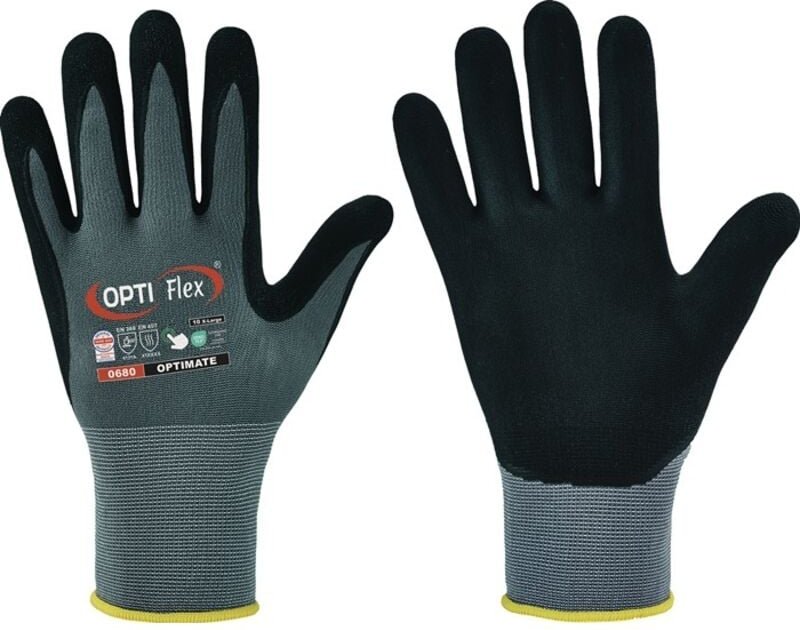 OPTIFLEX 0680-06H Handschuhe OPTIMATE Größe 6 grau/schwarz EN 420, EN 388 PSA-Ka