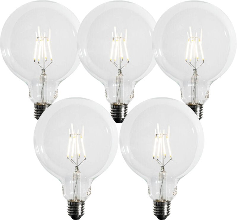 Thumbnail - Luedd - Set mit 5 E27 3-Stufen dimmbare led Spiral Filament G125 4W 450lm 3000K