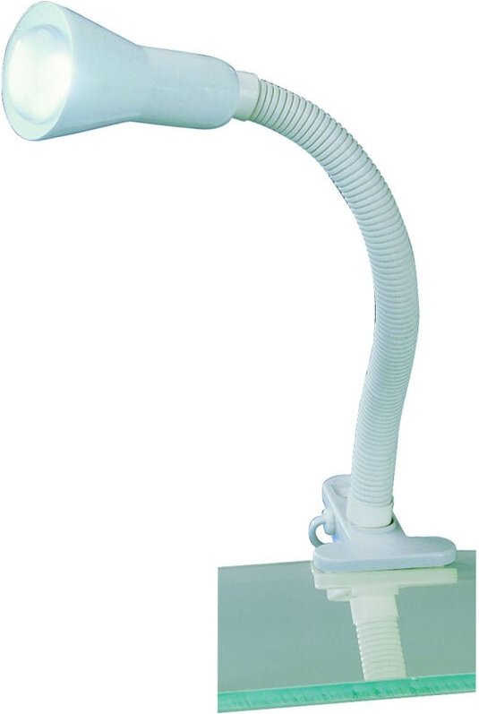 Schlauch-Klemmlampe, E14, Höhe 45cm, flexibel, weiß