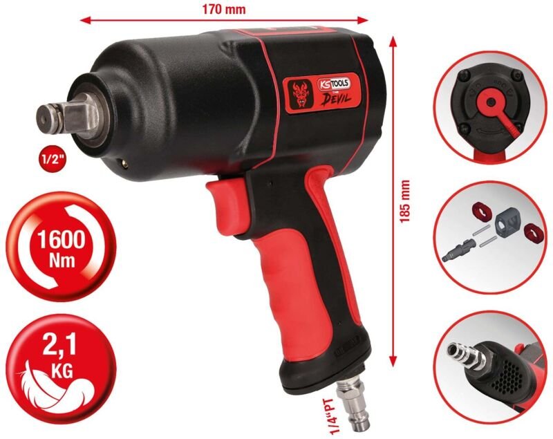 Ks Tools 515.1200 515.1200 Druckluft-Schlagschrauber Drehmoment (max.): 550 Nm