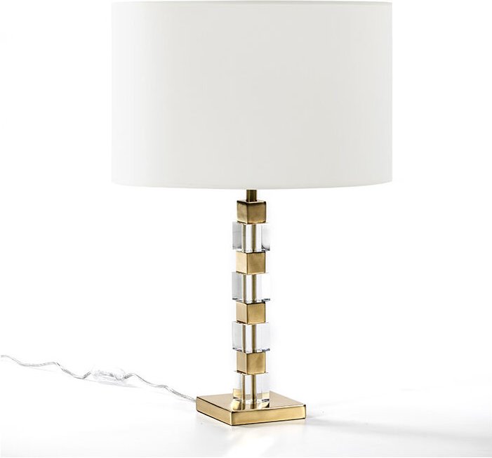 Tischlampe 12X12X42 Acryl/Goldenes Metall ohne Lampenschirm