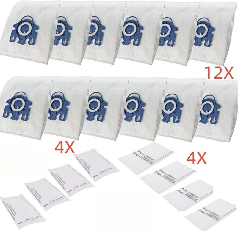 Staubsaugerbeutel, 12 Staubbeutel + 8 Filter für den Miele GN Hyclean 3D Effizienz-Staubsauger