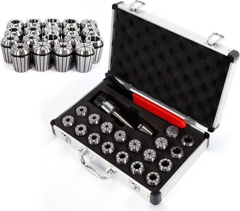 Präzisionsfeder-Spannzangensatz Spannzangen Satz Spanner 21Tlg MT2 MK2 ER32 M10 für CNC-Arbeiten Gravier- und Fräswerkze...