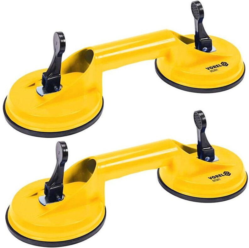 Tooltraders - 2x Doppel Saugheber Glassauger Glasheber Vakuumheber Saugnapf Ausbeulwerkzeug 2x115mm