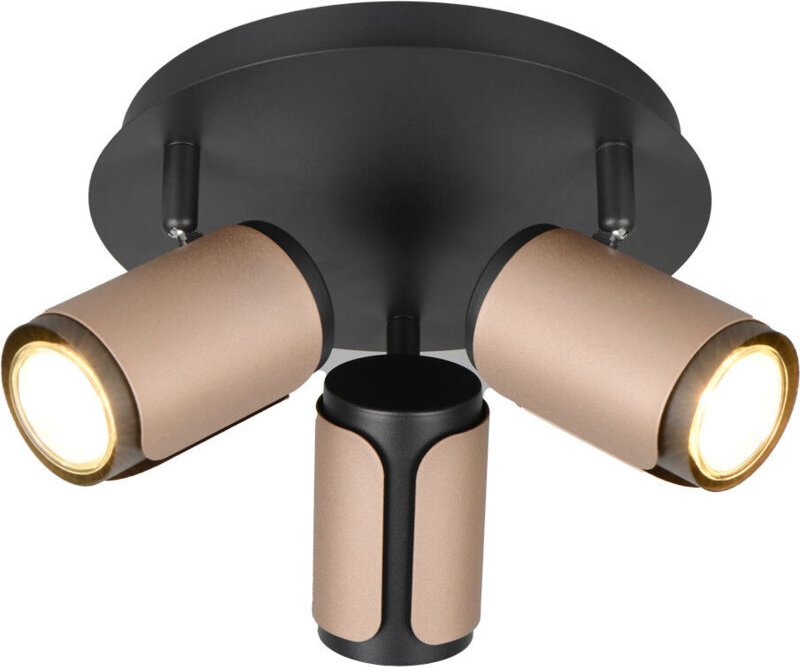 Deckenleuchte Deckenstrahler verstellbar Spotlampe Metall schwarz matt D 30 cm