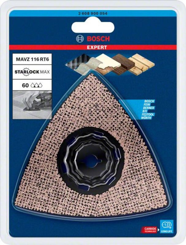 Accessories 2608900054 expert Sanding Plate mavz 116 RT6 Carbide-RIFF Schleifplatte 1 Stück - Bosch