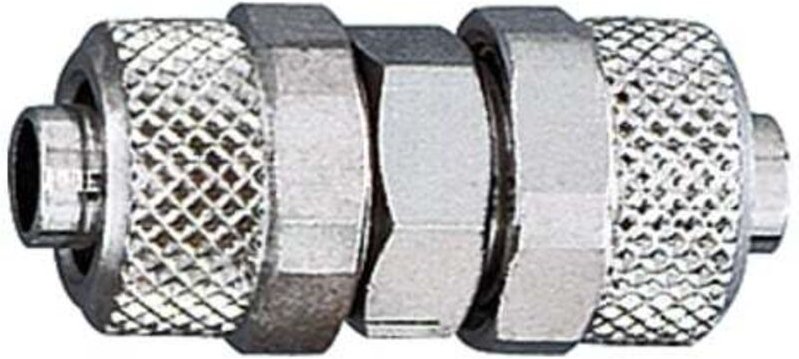 Gerade Verbinder, für Schlauch 4/2 mm, sw 10, Messing vernickelt - Riegler