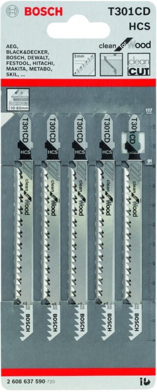 5 Stichsägeblätter t 301 cd - 2608637590 - Bosch