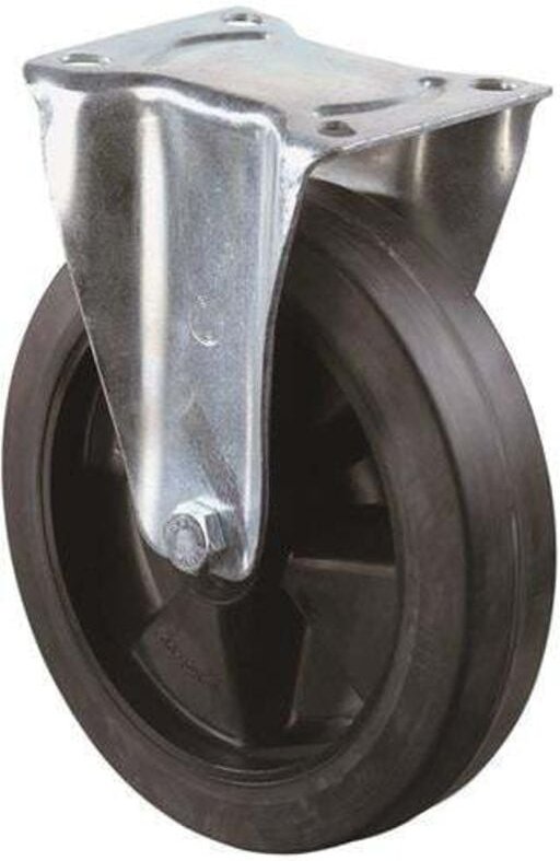 BS Rollen Bockrolle Elastik-Vollgummi schwarz Rollenlager Rad-Ø 160 mm 250 kg - L410.B60.160