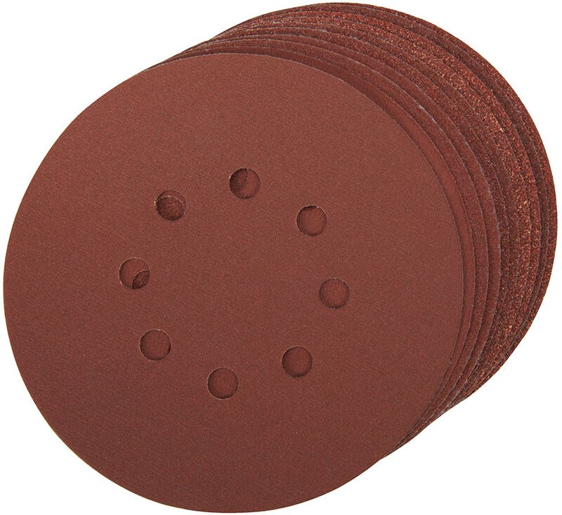 Silverline - 10 x Klettschleifscheiben gelocht 150 mm 4 x K60 + je 2 x K80 K120 K240