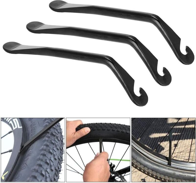 Aougo - 3 Stück Fahrrad-Reifenheber aus gehärtetem Karbonstahl, zur Reparatur von Fahrradschläuchen