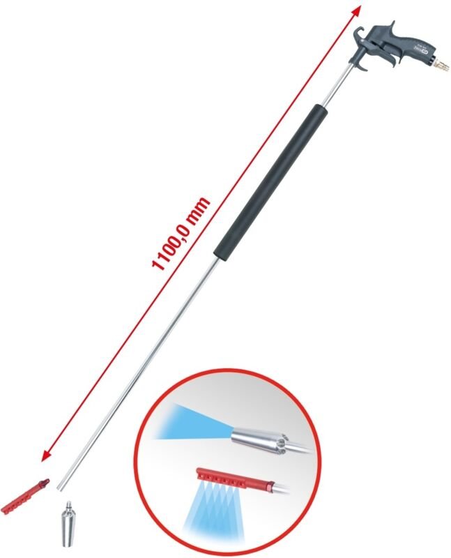 KS Tools Druckluft-Ausblaspistole, lange Ausführung, 3-tlg.