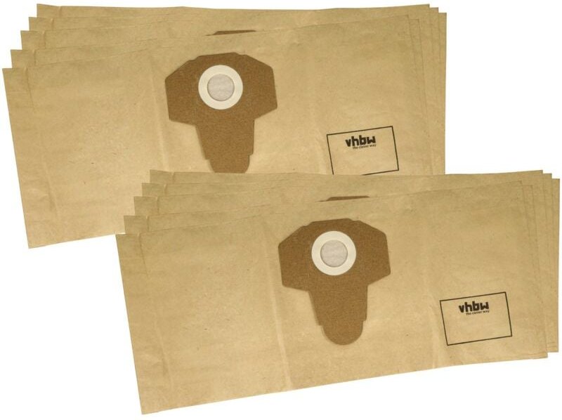 vhbw 10x Staubbeutel Ersatz für Parkside 30250132 für Staubsauger - Papier, 58,5cm x 25,4cm braun
