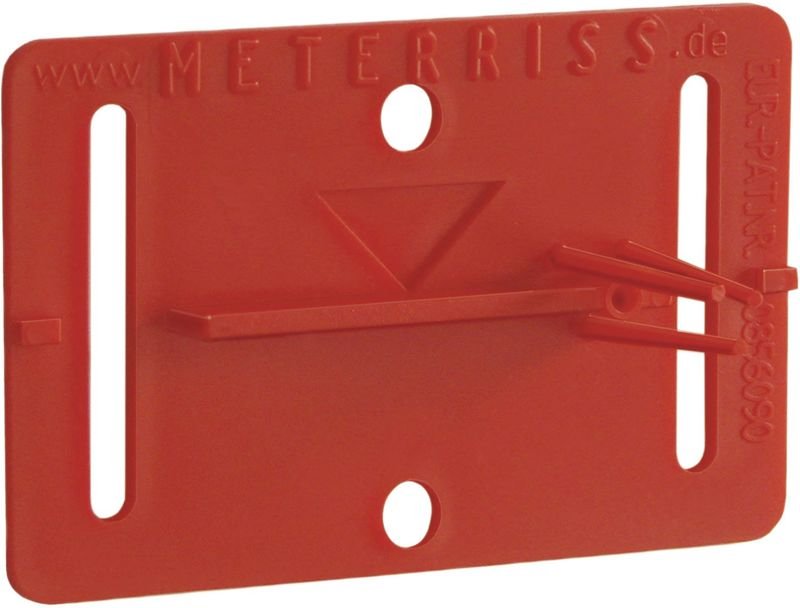 Meterriss-Plakette selbstklebend mit Pinsel Farbe rot