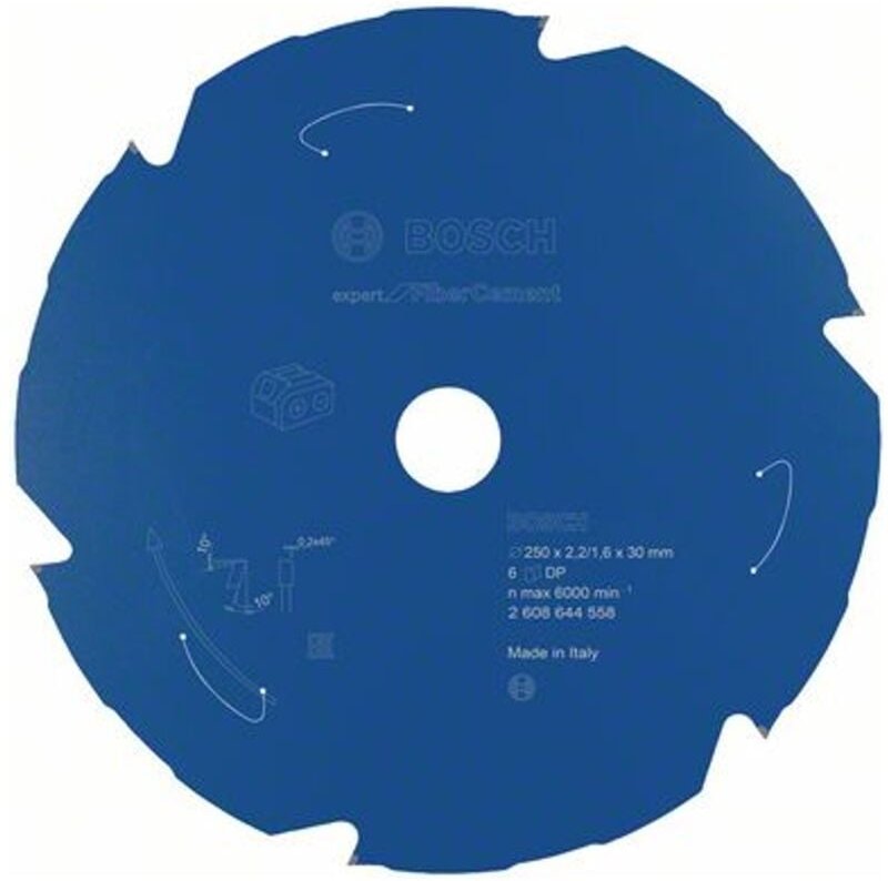 Bosch - Akku-Kreissägeblatt Expert for Fibre Cement, 250 x 2,2/1,6 x 30, 6 Zähne