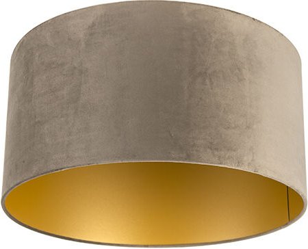 Velour Lampenschirm taupe 50/50/25 mit goldener Innenseite