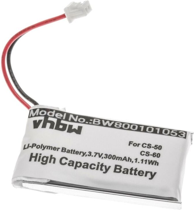 Vhbw - Akku Ersatz für Plantronics 202599-03, 64327-01, 64399-01, 65358-01 für Wireless Headset Kopfhörer (300mAh, 3,7V,...