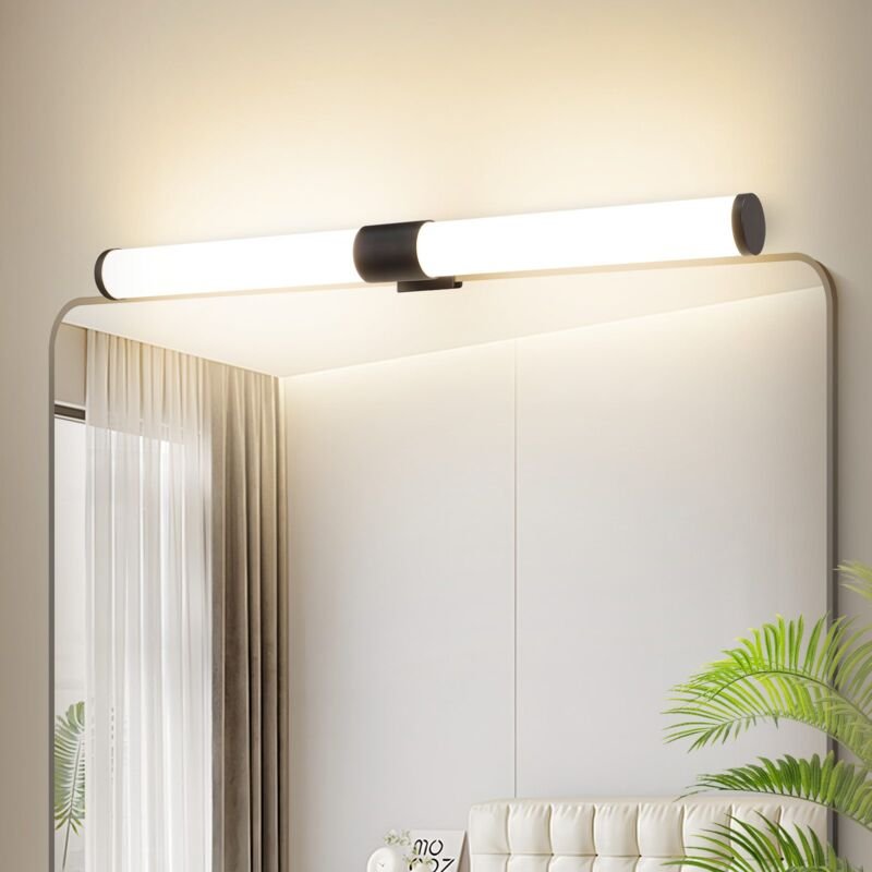 Thumbnail - Spiegelleuchte Bad led Spiegelleuchte - 40CM Badezimmer Lampe 6W Badlampe Wand Schwarz Klemmbar Wasserdicht IP44 Wandleu...