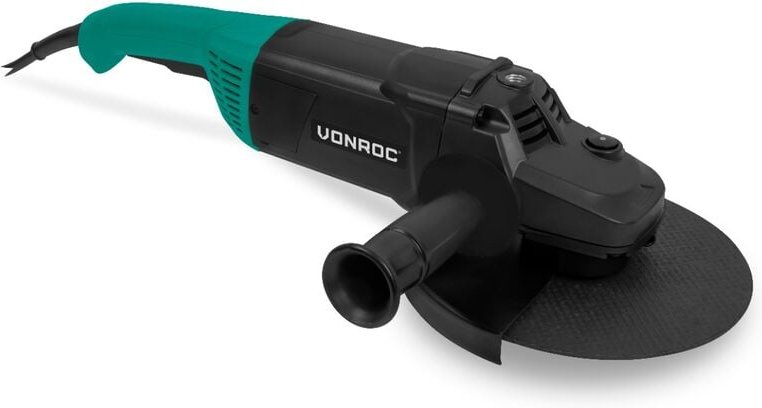VONROC PRO Winkelschleifer - 2600W – Ø230mm – Sanftstart - Geeignet für Stein, Beton und Stahl - Inklusive Seitengriff -...