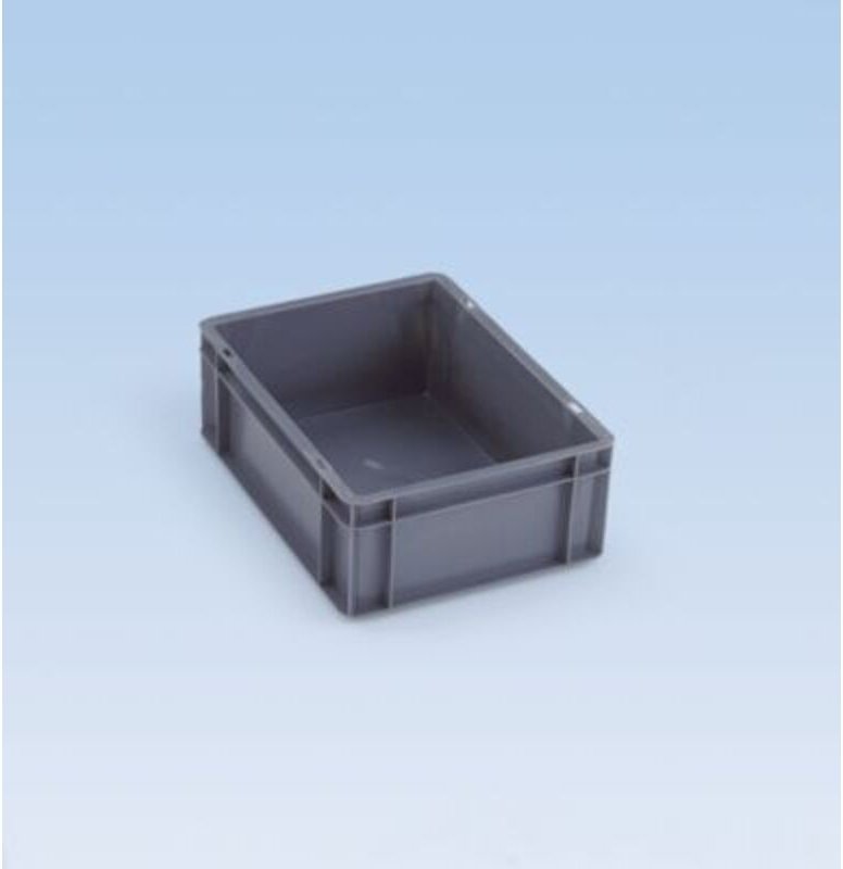 Thumbnail - La-ka-pe - Transport-Stapelkasten B600xT400xH75 mm grau, geschlossen ohne Griffloch