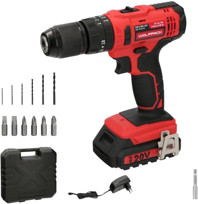 Bohrschrauber wolfpack linea profesional 20 volt schwarz