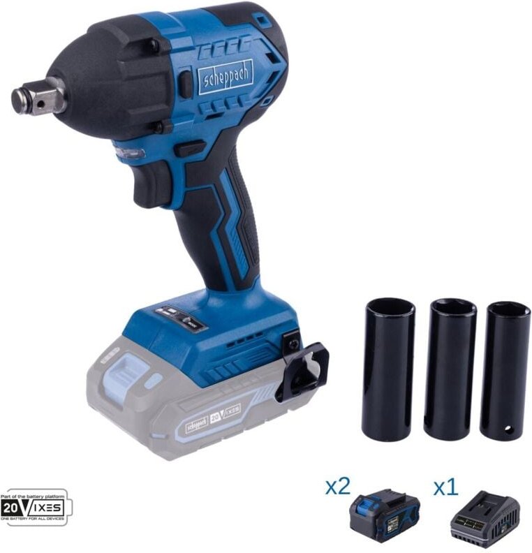 Schlagschrauber 20V 2 Akkus 4.0Ah und Ladegerat ixes Scheppach bc-iw350-x