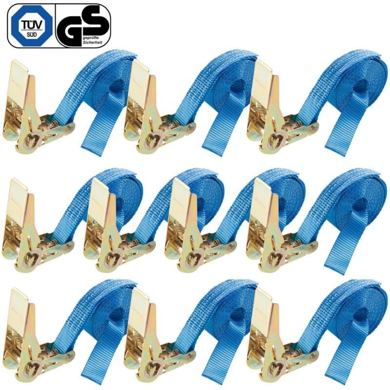 Thumbnail - 10 x Spanngurte Zurrgurte mit Rasche Ratschenspanngurte 4 m 800 kg 25 mm - Arebos