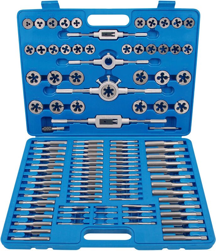 K.265-0110 Gewindeschneidsatz M2-M18 Gewindeschneider Gewindebohrer Set Gewindeschneidwerkzeug Feingewinde metrisch - Kr...