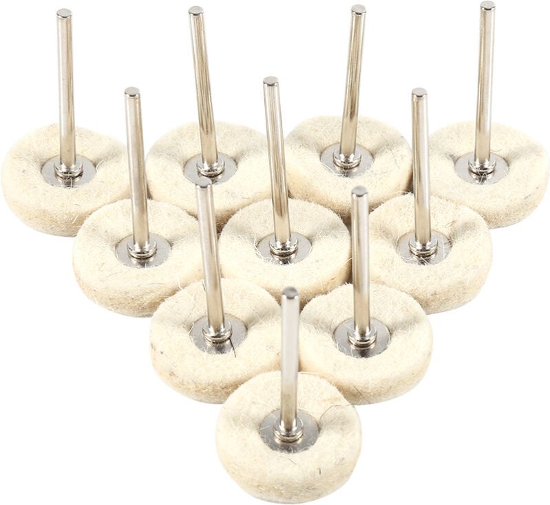10PCS 25MM Wollfilz Polieren Polieren Bohrer Schleifer Rad Pinsel Mit Griff Für Dreh Werkzeug
