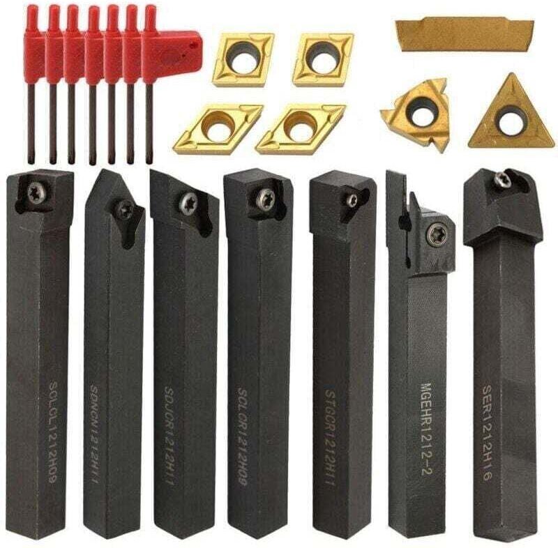 21-teiliger 12-mm-Hartmetall-Drehwerkzeughalter mit Schraubenschlüsseln