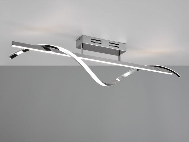 Reality Leuchten - led Deckenleuchte isabel geschwungene Form in Chrom dimmbar, Breite 100cm