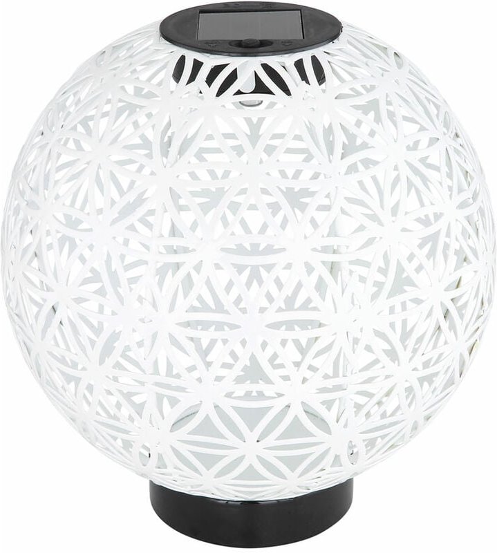 Kugelsolarleuchten für Außen Solarlampe orientalische Kugel led Gartenkugeln Solar, Beton Optik in weiß Lichteffekt, 1x ...