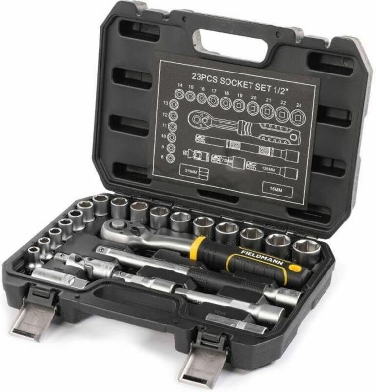 Fieldmann Ratschen-Drehmomentschlüssel Metall Silber 28 cm Ergonomisch