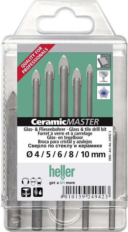Tools QuickBit® CeramicMaster 24942 Glas- und Fliesenbohrer-Set 5teilig 1/4' (6.3 mm) 1 Set - Heller