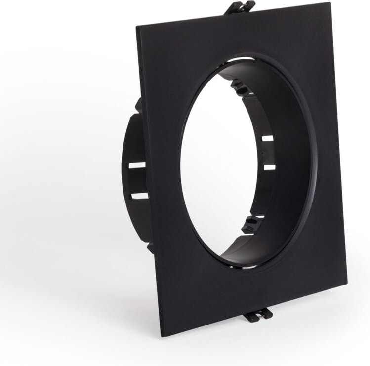 Efectoled - Downlight-Ring Einbau Eckig Schwenkbar für GU10 AR111 LED-Glühbirne Schnitt Ø135 mm Schwarz