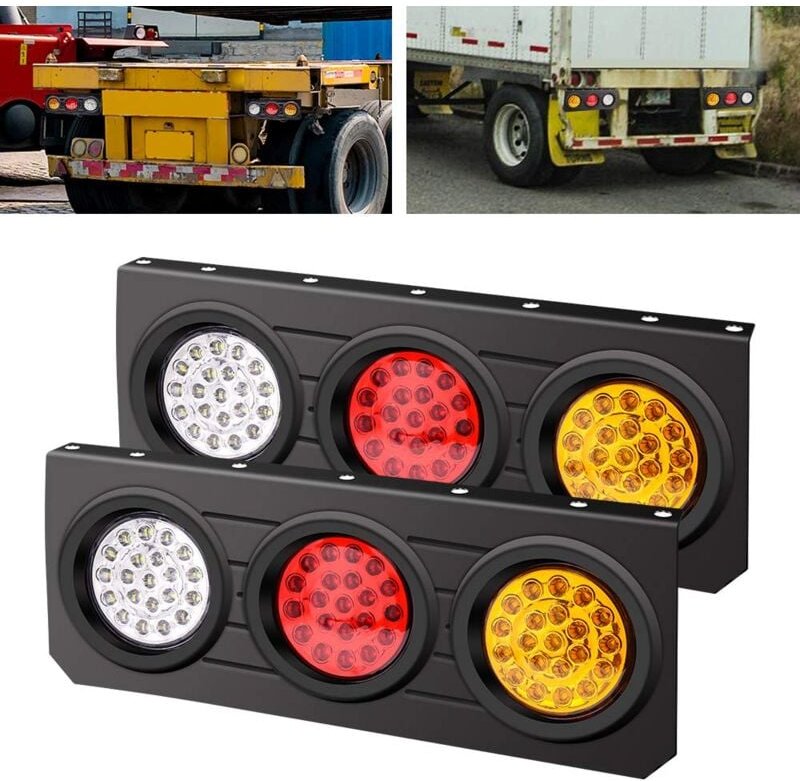 2-teiliges LED-Anhängerleuchten-Set mit Eisenhalterung, LED-Anhängerleuchte, geeignet für Wohnmobile/LKWs/Wohnwagen/Auto...