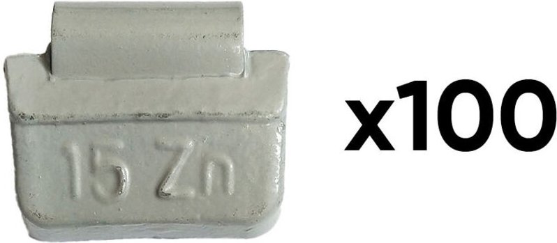 JBM54658 Schachtel mit 100 Gegengewichten aus Zink mit 15 g Clip, speziell für Universalfelge