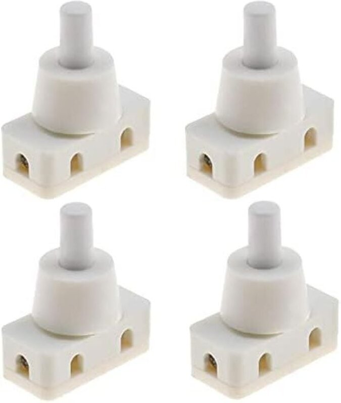 Csparkv - 4 Stück 2-poliger Lampenschalter, 250 v, 10 a, 1-polig, weiß, mit Schraubverschluss.
