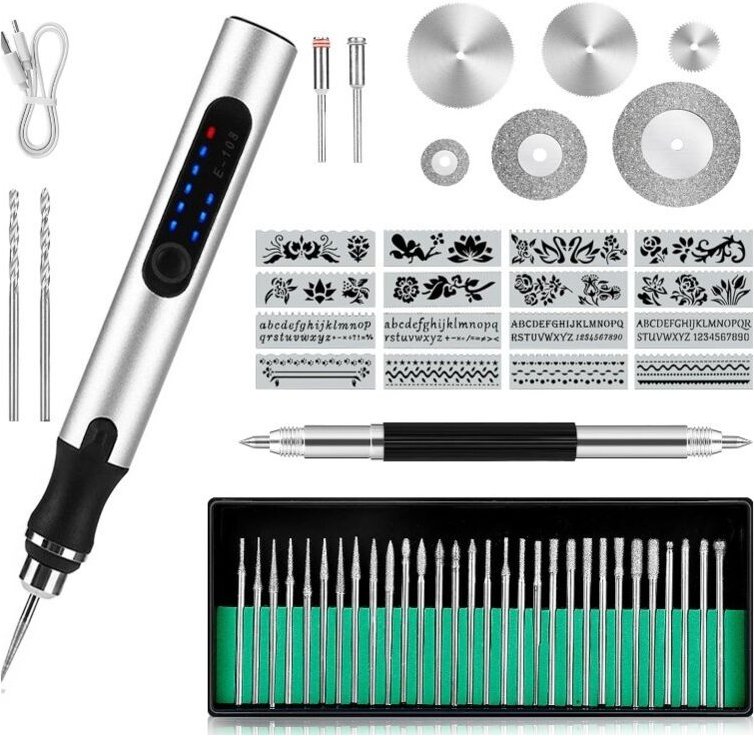 Kabelloser elektrischer Gravierstift, Multifunktions-Gravierwerkzeug, Mini-DIY-Gravierwerkzeug, tragbares DIY-Rotationsw...