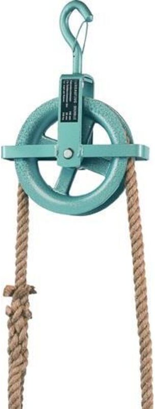 Baurolle Seilraddurchmesser 190 mm mit Hakensicherung & Kreuzbügel - 70127EAN - Braun